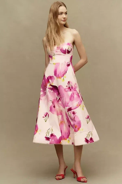 Bhldn Natalia Fit-and-flare Strapless Maxi Dress In Multi