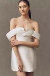 Bhldn Off-the-shoulder Structured Dupioni Mini Dress