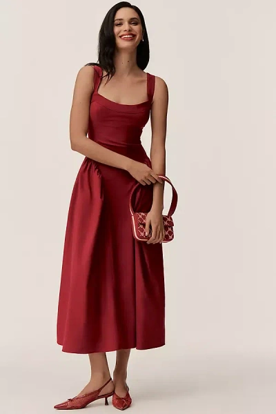 Bhldn Olivia Fit & Flare Midi Dress In Brown