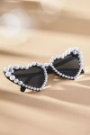 Bhldn Pearl Heart Sunglasses In White