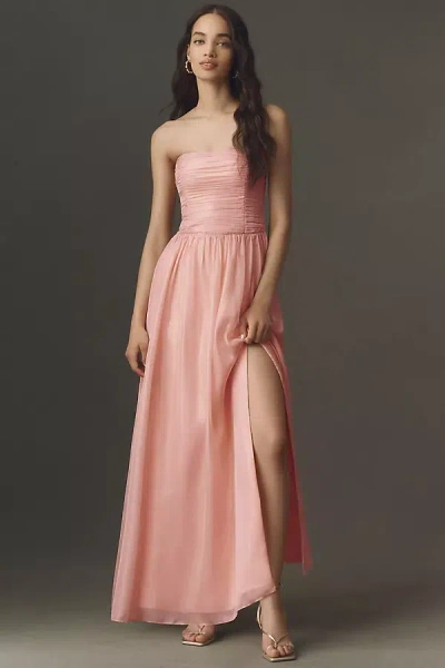 Bhldn Pleated Metallic Maxi Dress In Pink