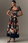 Bhldn Puff-sleeve Corset A-line Dress In Multi