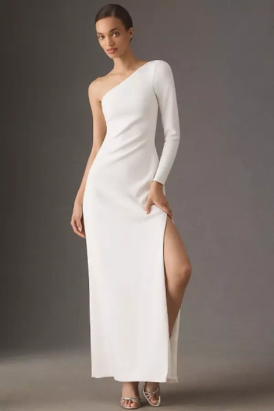 Bhldn Rome One-shoulder Sleeveless A-line Maxi Dress In White