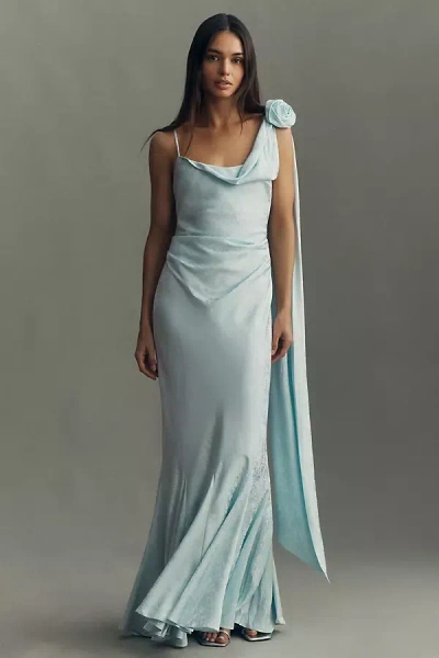 Bhldn Rose Scarf Maxi Slip Dress In Blue