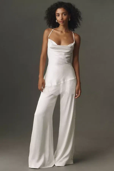 Bhldn Satin Cami & Pant Set In Ivory