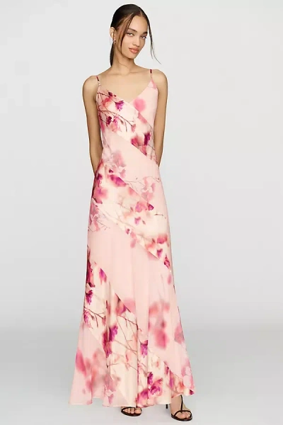 Bhldn Satin Chiffon Slip Midi Dress In Multi
