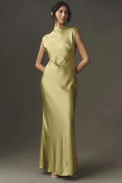 Bhldn Satin Knot Maxi Dress In Yellow