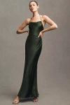 BHLDN SAYLOR COWL-NECK SATIN MAXI DRESS