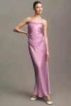 Bhldn Saylor Cowl-neck Satin Maxi Dress In Pink