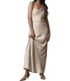 Bhldn Saylor Satin Cowl Neck Maxi Dress In Champagne In Gray