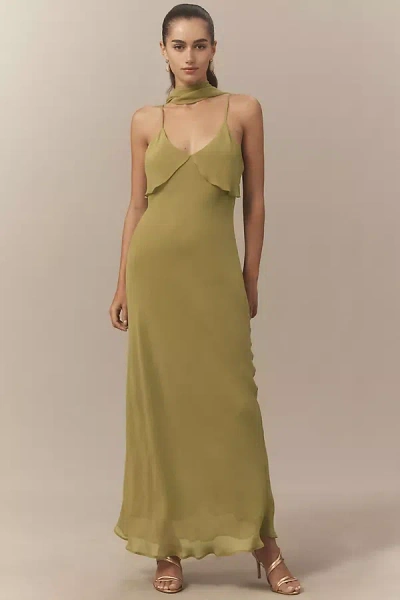 Bhldn Scarf Detail Slip Maxi Dress In Green