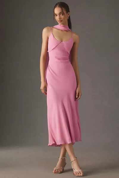 Bhldn Scarf Detail Slip Maxi Dress In Pink