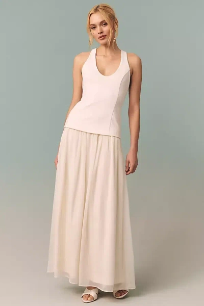 Bhldn Scoop-neck Twofer Maxi Dress In Pink