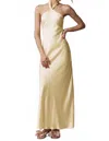 Bhldn Selma Satin Maxi Dress In Butter Yellow In Gold