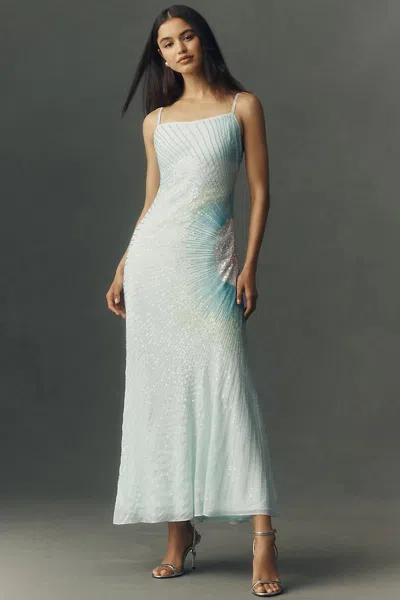 Bhldn Sheer Beaded Slip Dress In Green