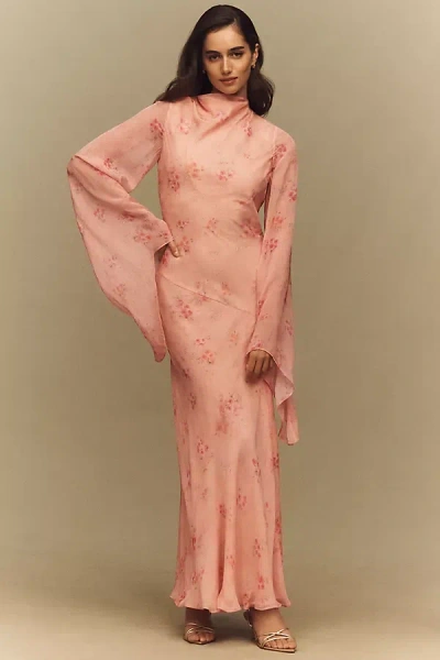 Bhldn Sheer Sleeve Gown In Pink