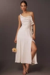Bhldn Sleeveless Cowl-neck Sequin Chiffon Mix Midi Dress In White