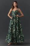 Bhldn Sleeveless Knot-front Fit & Flare Maxi Dress In Green