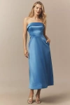 Bhldn Soma Strapless Foldover Midi Dress In Blue