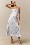 Bhldn Soma Strapless Foldover Midi Dress In Blue