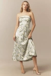 Bhldn Soma Strapless Foldover Midi Dress In Green