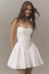 Bhldn Strapless Corset Fit & Flare Mini Dress In White