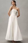 Bhldn Strapless Corset Jacquard A-line Maxi Dress