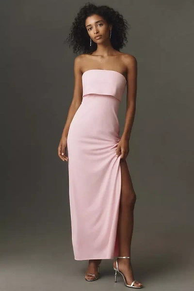 Bhldn Strapless Crepe Maxi Dress In Pink
