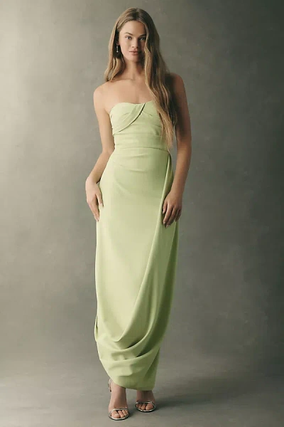 Bhldn Strapless Draped Maxi Dress In Green