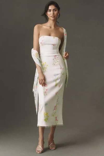 Bhldn Strapless Dress With Scarf In Multi