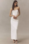 Bhldn Strapless Embellished Column Maxi Dress In White