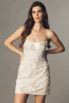 Bhldn Strapless Embellished Mini Dress In White