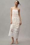 Bhldn Strapless Eyelet Column Maxi Dress