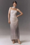 Bhldn Strapless Sequin Maxi Dress In White