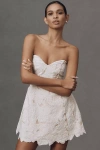 Bhldn Strapless Velvet Mini Dress In White
