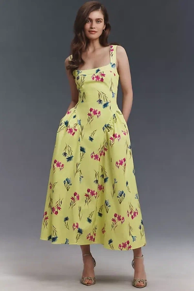 Bhldn Stretch Fit-and-flare Maxi Dress In Yellow