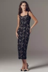 Bhldn Stretch-lace Strapless Midi Dress In Multi