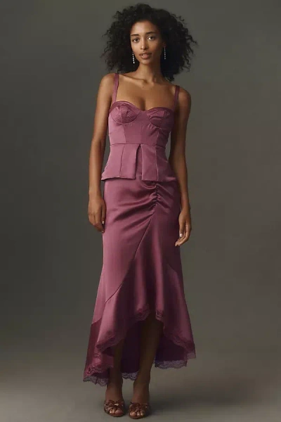 Bhldn Sweetheart Corset Maxi Dress In Purple