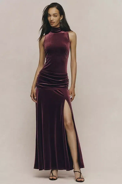 Bhldn Swoop Velvet Maxi Dress In Multicolor