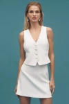 Bhldn Tailored Crepe Vest Jacket In White