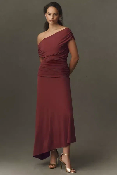 Bhldn Tara One-shoulder Maxi Dress In Brown