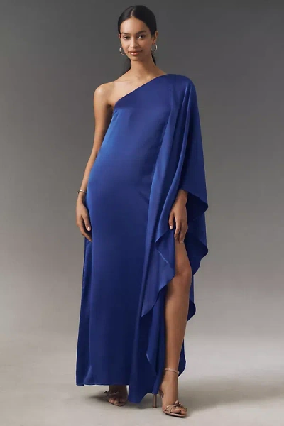 Bhldn Tiana One-shoulder Satin Kaftan Maxi Dress