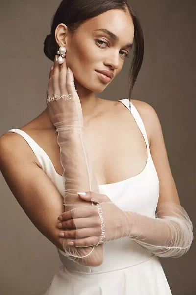 Bhldn To Have And To Hold Fingerless Gloves In White