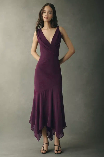 Bhldn Velvet Burnout Maxi Dress In Purple