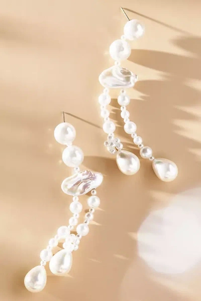 Bhldn X Serefina Pearl Cluster Drop Earrings In Gold