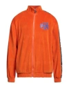 Bhmg Man Sweatshirt Orange Size S Cotton, Polyester