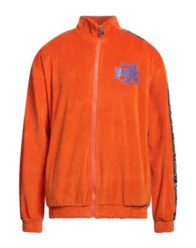 Bhmg Man Sweatshirt Orange Size Xl Cotton, Polyester