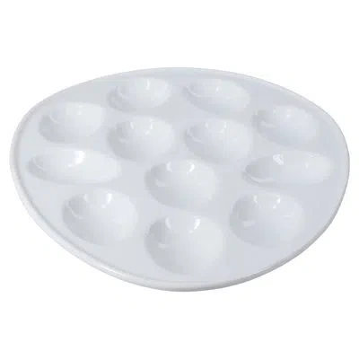 Bia Cordon Bleu 11" Oval Porcelain Egg Plate In White