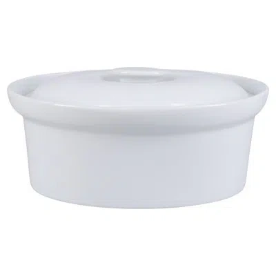 Bia Cordon Bleu 1.5-quart Oval Covered Porcelain Casserole Dish In White