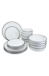 Bia Cordon Bleu 16-piece Silhouette Dining Set In White W/black
